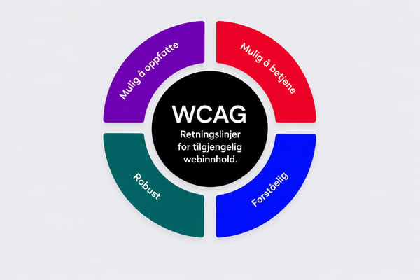 Wcag. Retningslinjer for tilgjengelig innhold. Mulig å oppfatte. Mulig å forstå. Mulig å betjene. Robust